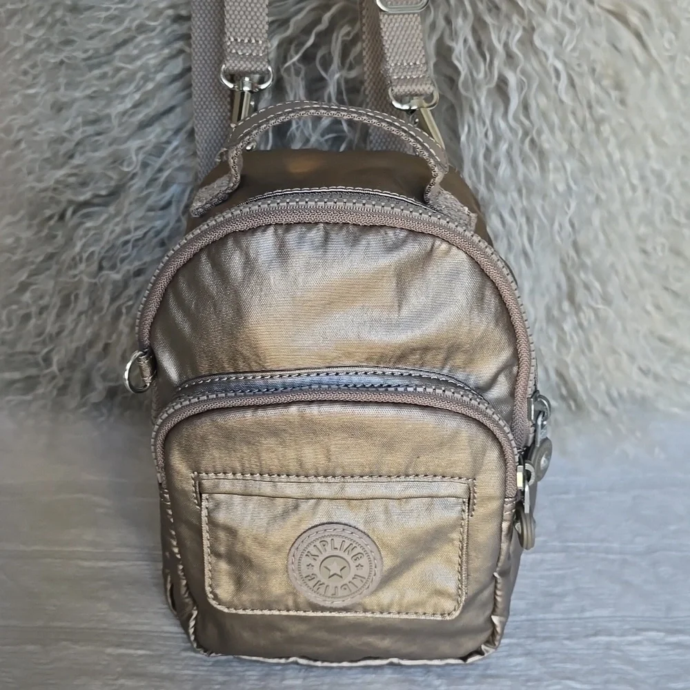 Kipling Alber Metallic Mini Backpack (NO MONKEY)